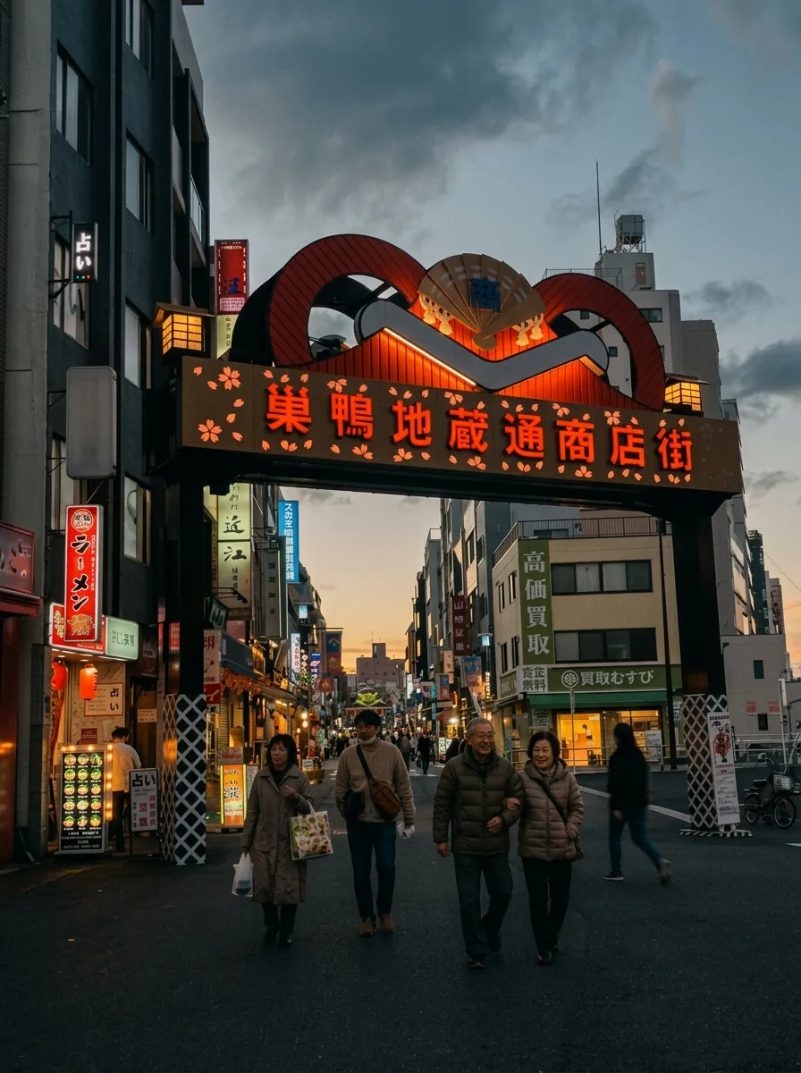 Sugamo Jizo-dori & Sugamo Station